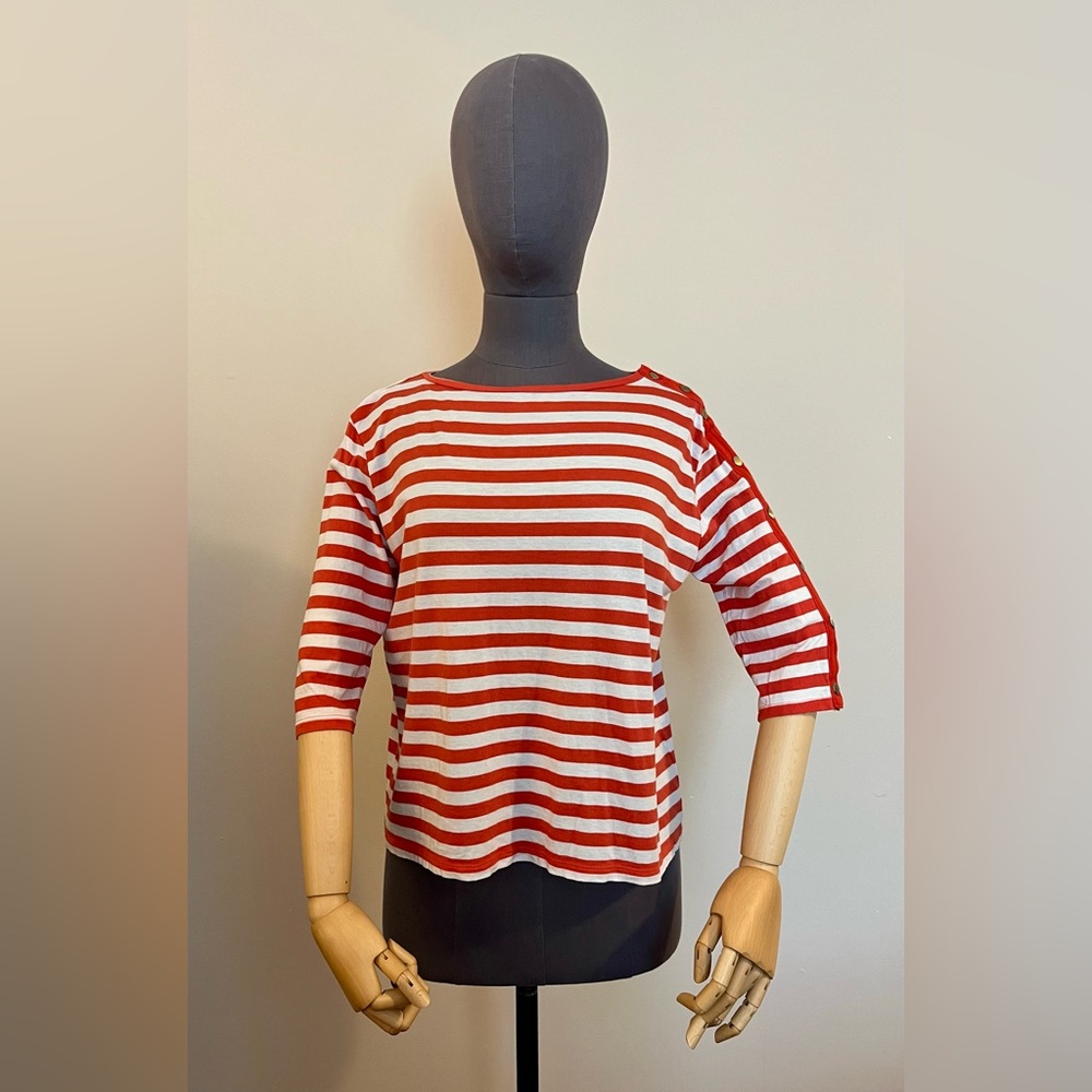 👚 Ann Taylor Striped 3/4 Sleeve Tee